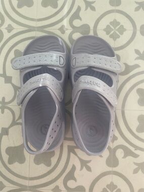 Native Kids Purple and Silver Glitter Sandal Slides
